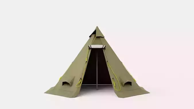 Varanger 12-14 Outer Tent including Pole Low-poly 3D model