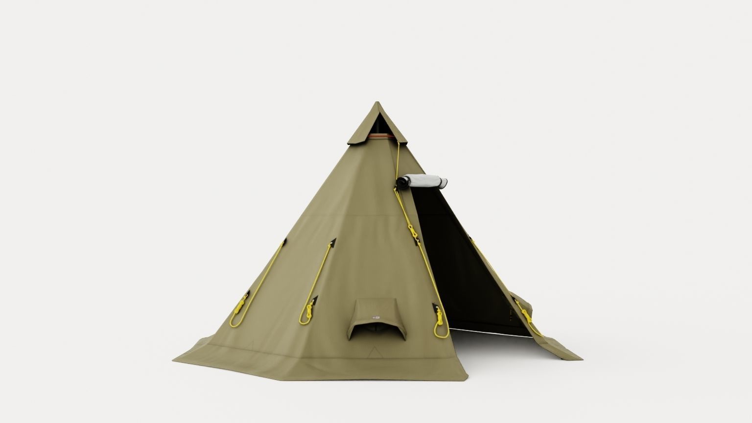 Varanger 8-10 Outer Tent including Pole Low-poly 3D model_1