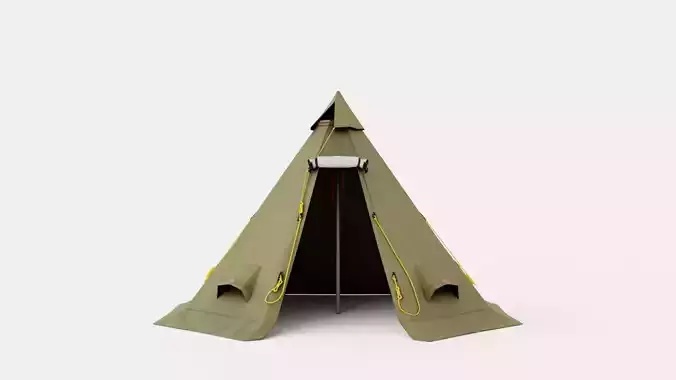 Varanger 8-10 Outer Tent including Pole Low-poly 3D model