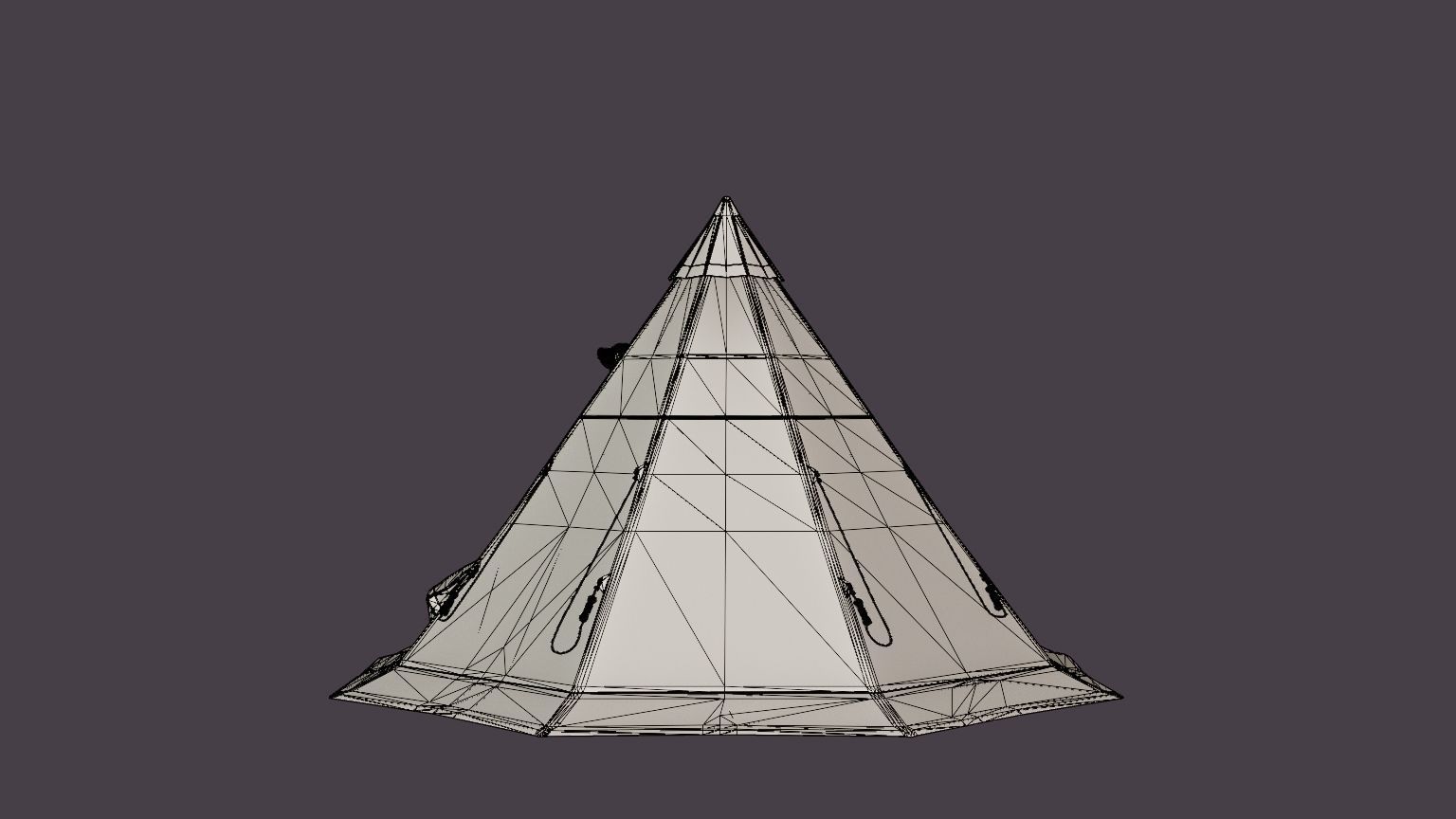 Varanger 8-10 Outer Tent including Pole Low-poly 3D model_6