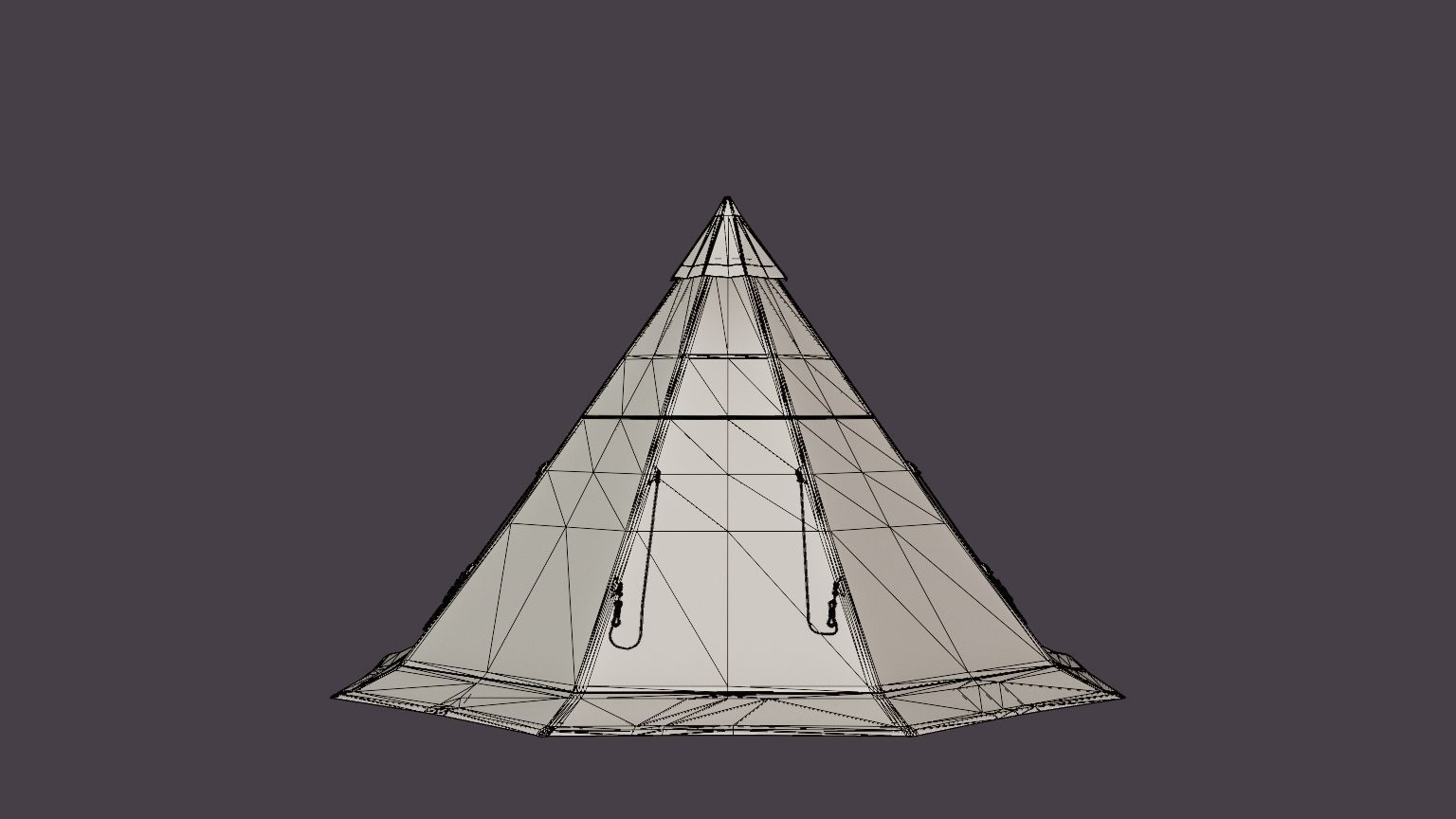 Varanger 8-10 Outer Tent including Pole Low-poly 3D model_5