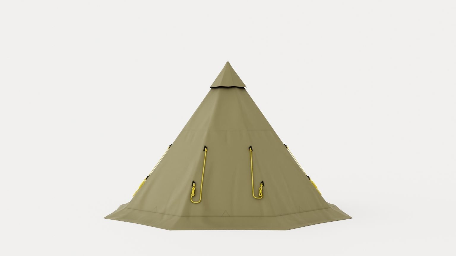 Varanger 4-6 Outer Tent including Pole Low-poly 3D model_4