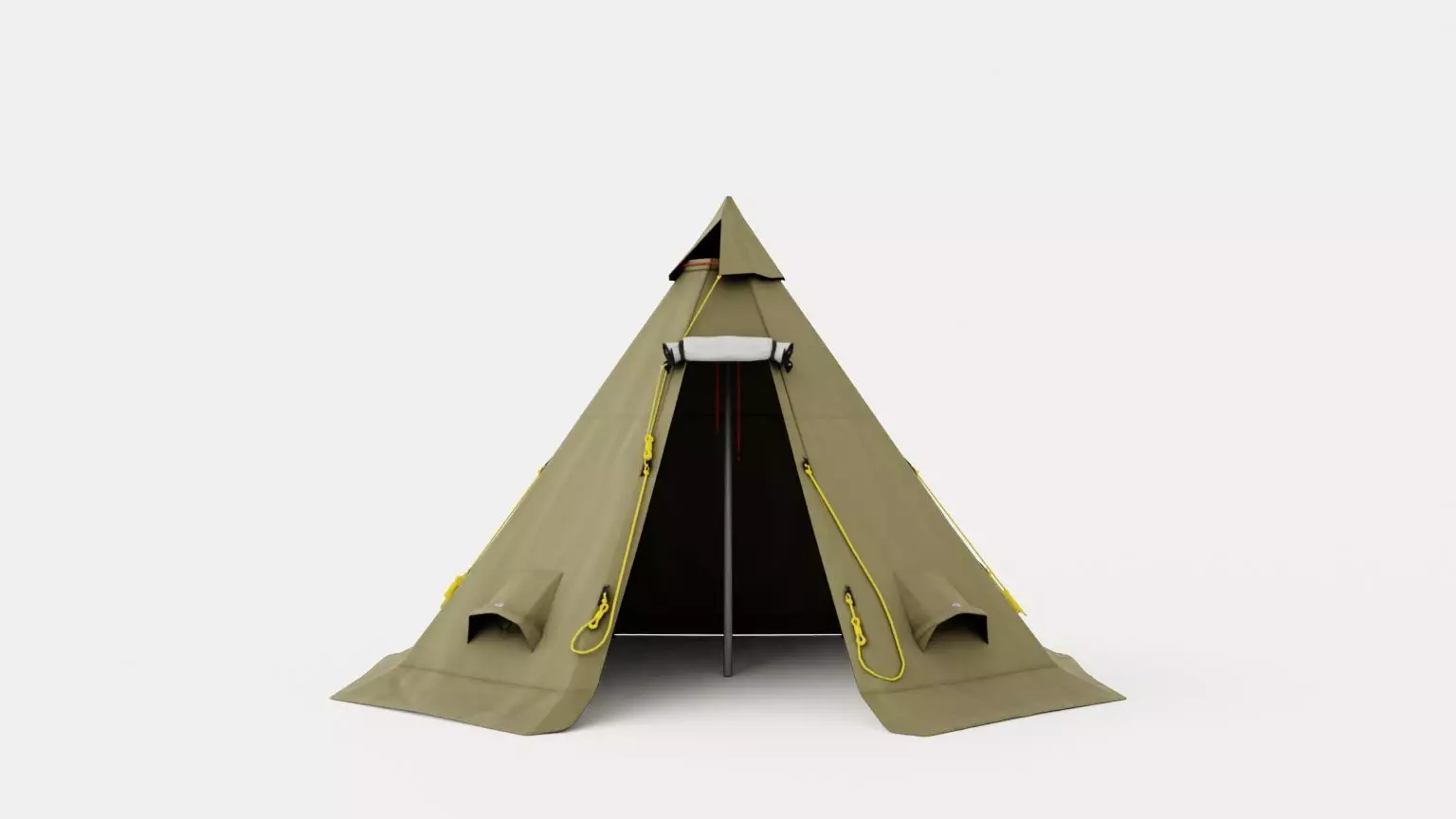 Varanger 4-6 Outer Tent including Pole Low-poly 3D model_0