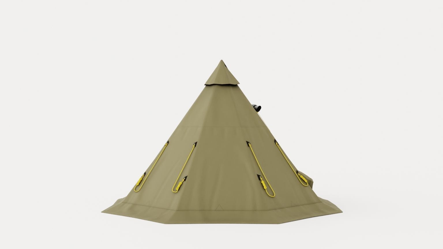 Varanger 4-6 Outer Tent including Pole Low-poly 3D model_3
