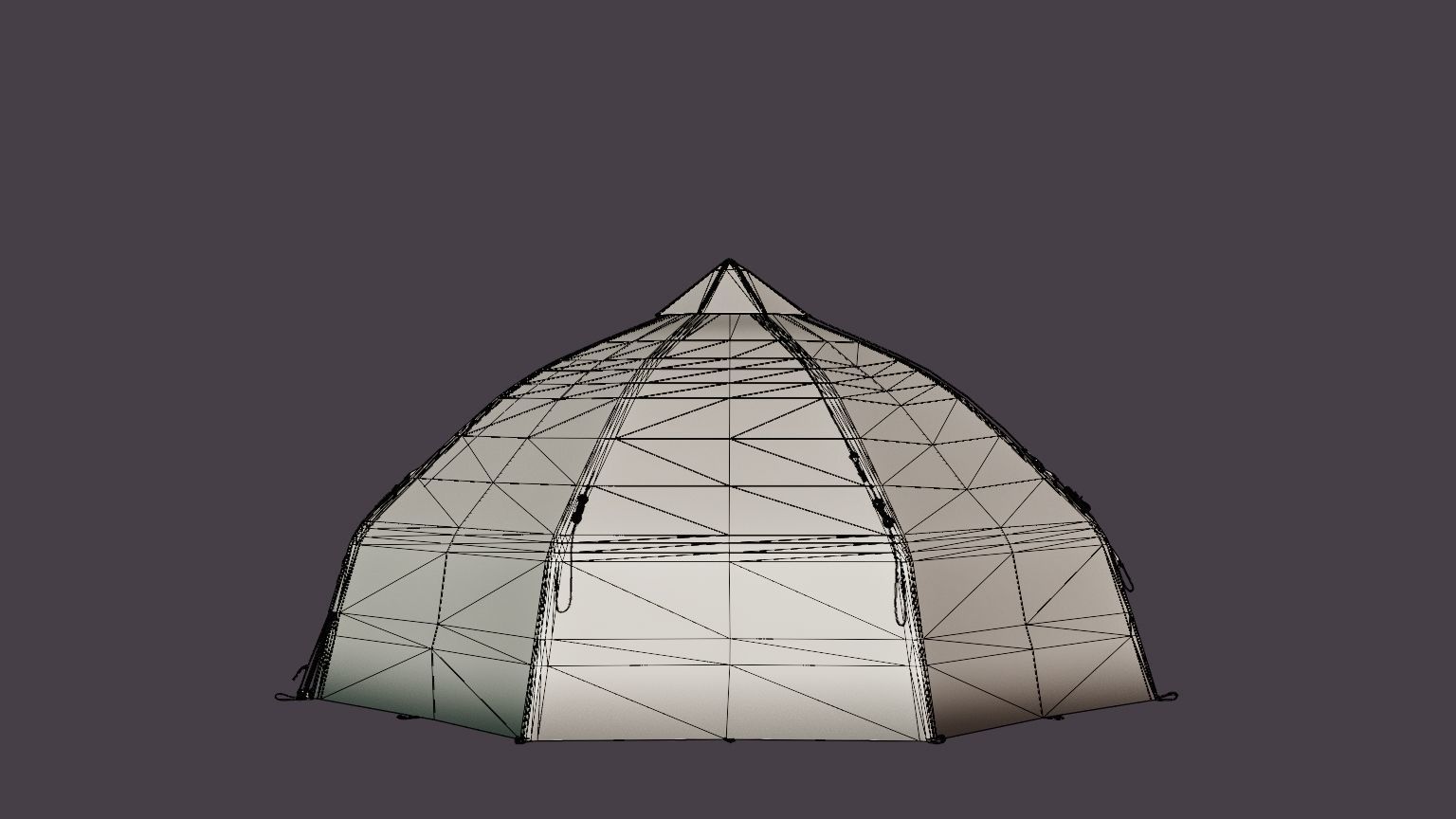 Varanger Dome 8-10 Outer Tent including Pole Low-poly 3D model_6