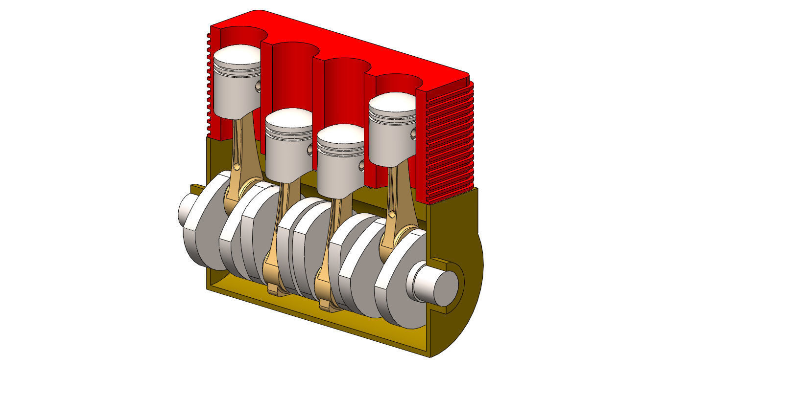 4 cylinder inline engine 3D print model_1