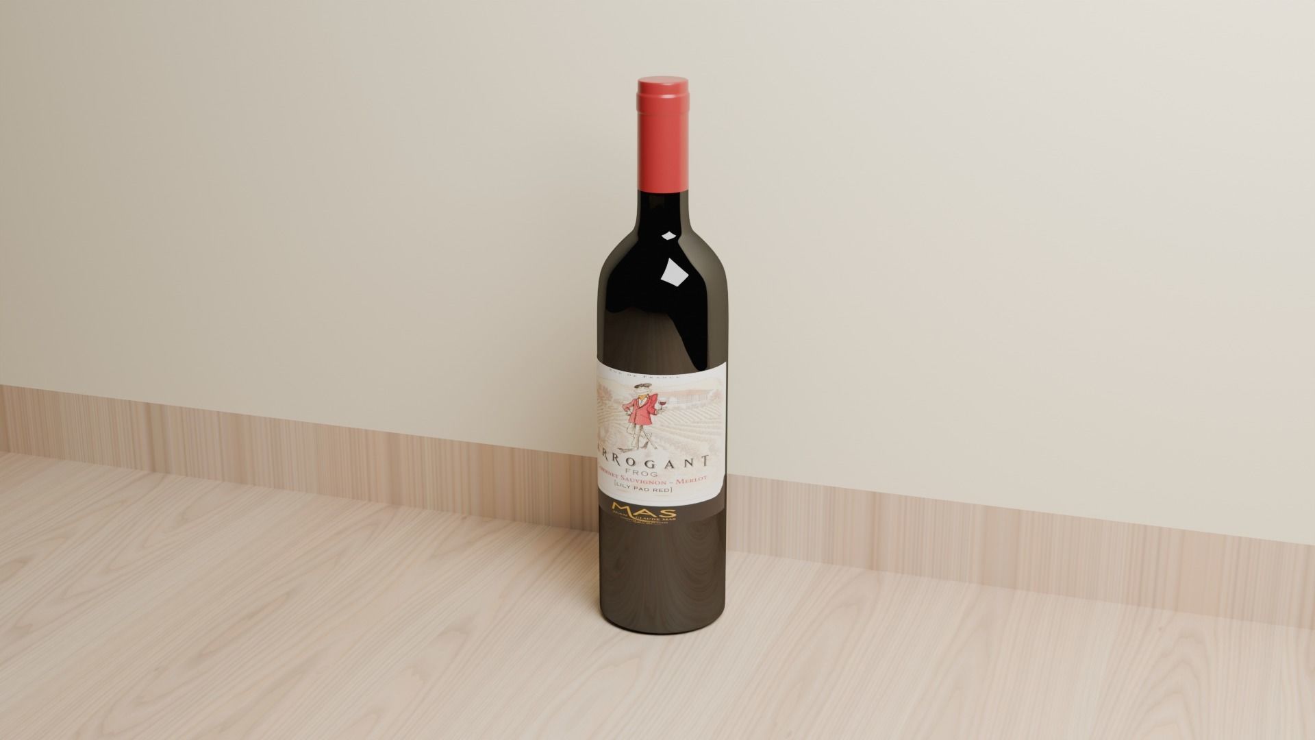 Wine Bottles Low-poly 3D model_3