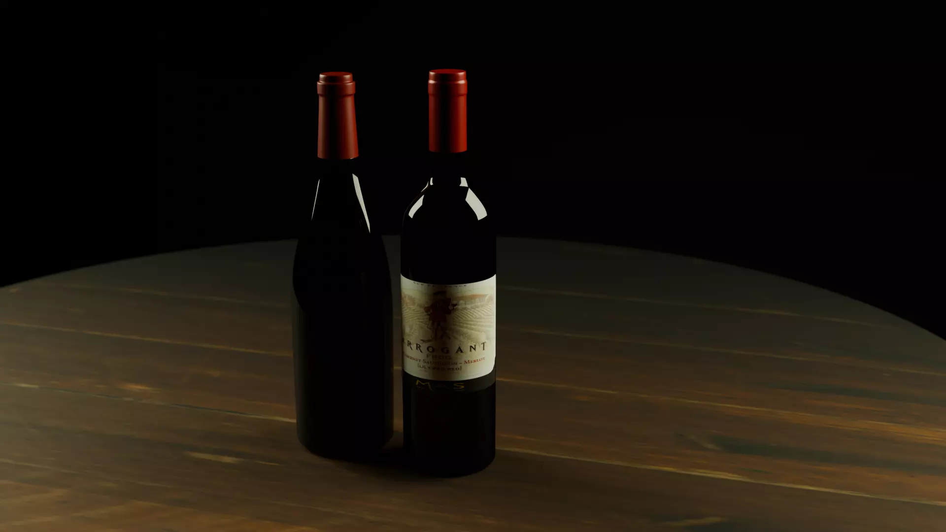 Wine Bottles Low-poly 3D model_0