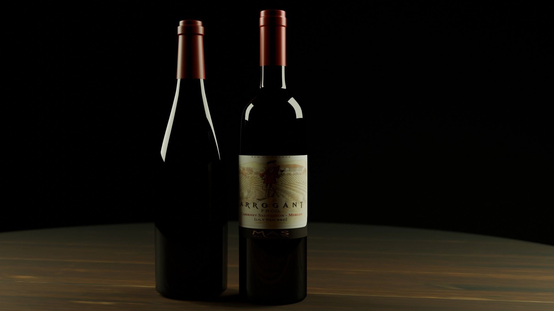 Wine Bottles Low-poly 3D model_2