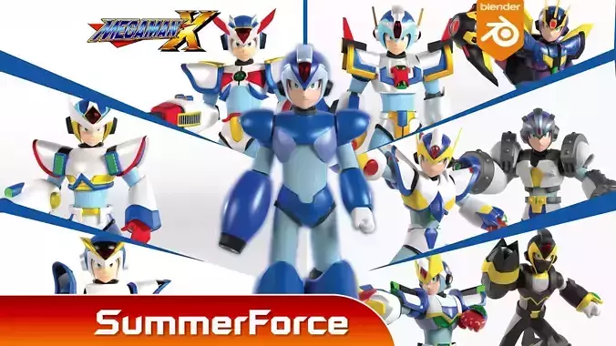 MegaMan X Armors 3D Model Collection