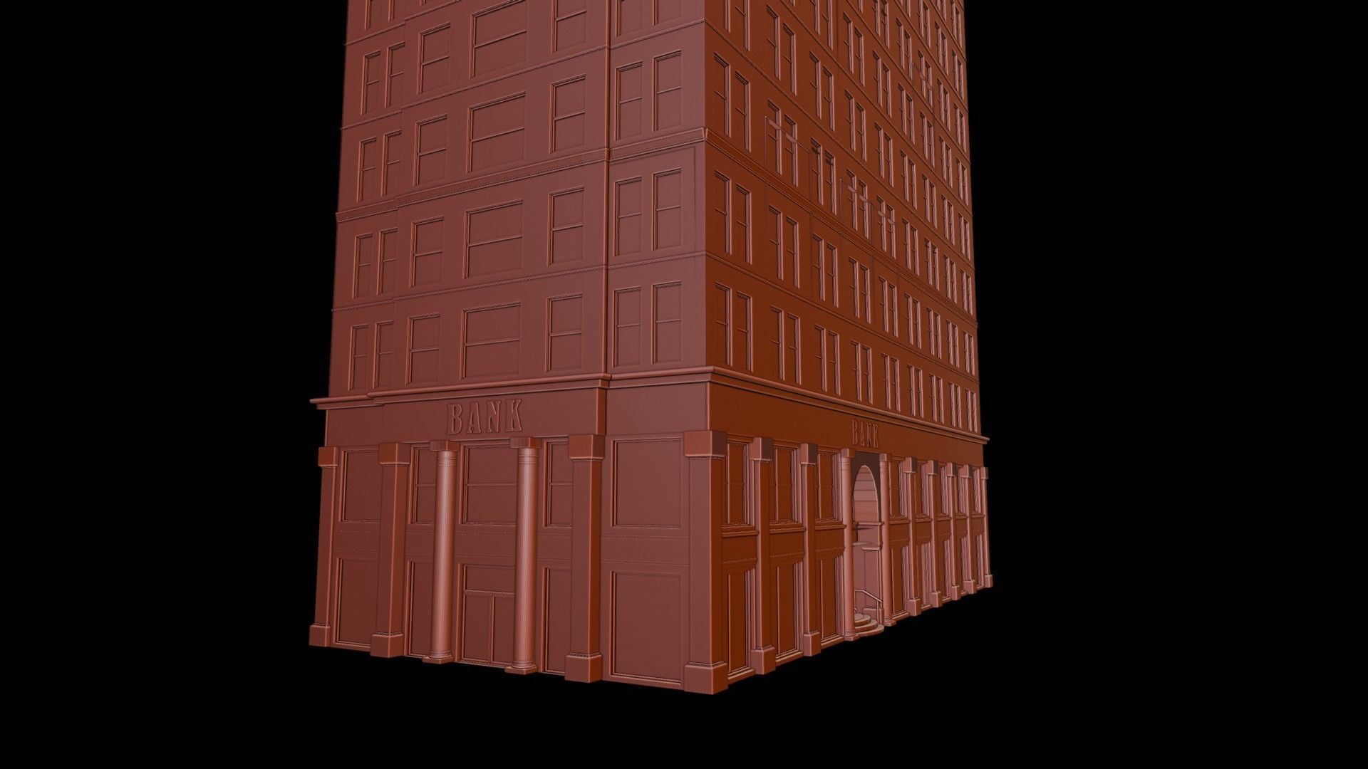 BANK BUILDING Low-poly 3D model_16
