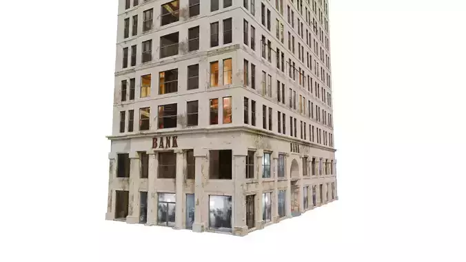 BANK BUILDING Low-poly 3D model