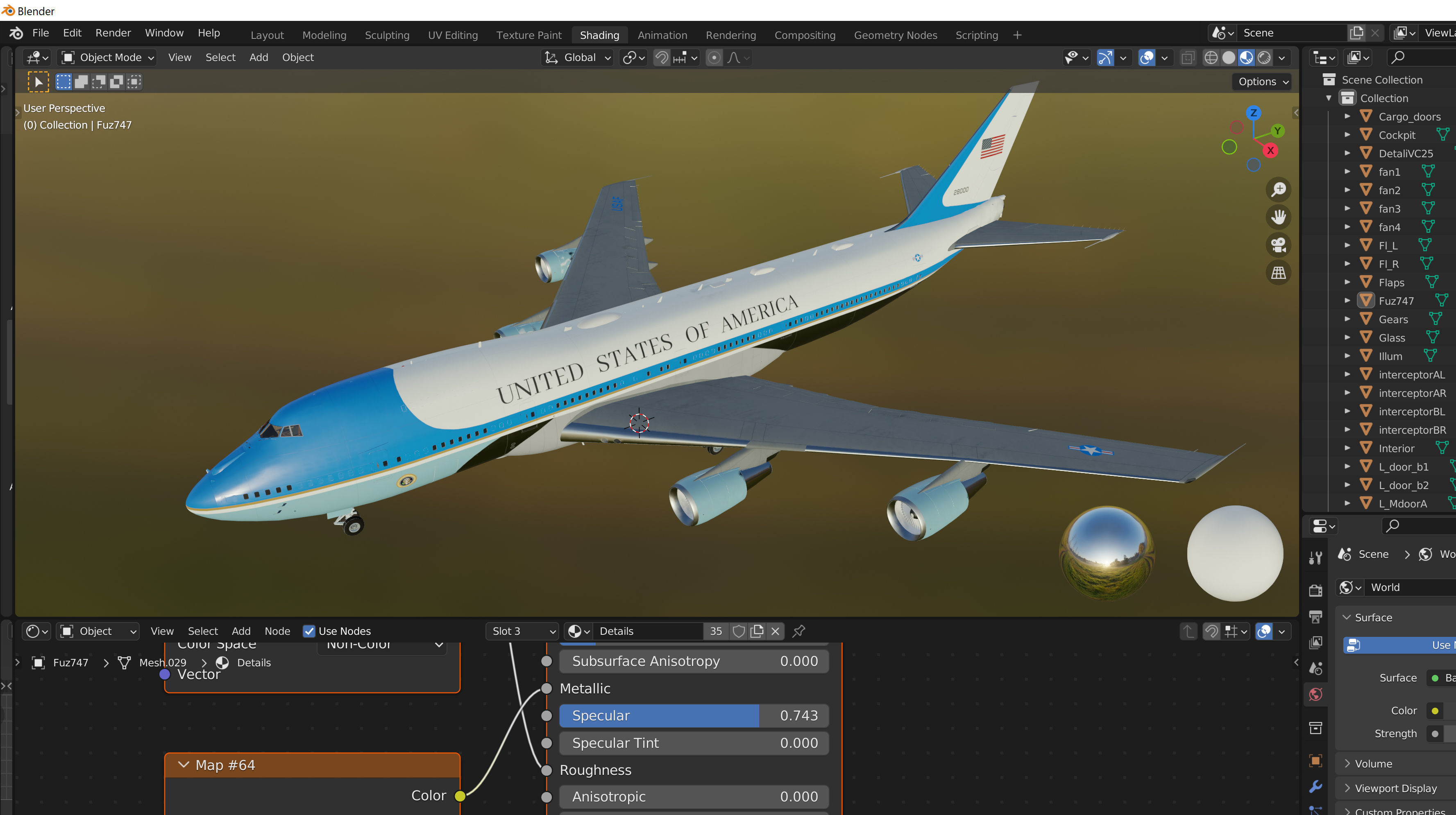 Air Force One Boeing VC-25 3D model_19