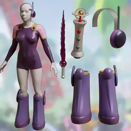 ONE PIECE JEWELRY BONNEY HEADPHONE  DOM BOOTS EGGHEAD COSPLAY 3D print model ONE PIECE JEWELRY BONNEY HEADPHONE  DOM BOOTS EGGHEAD COSPLAY 3D print model