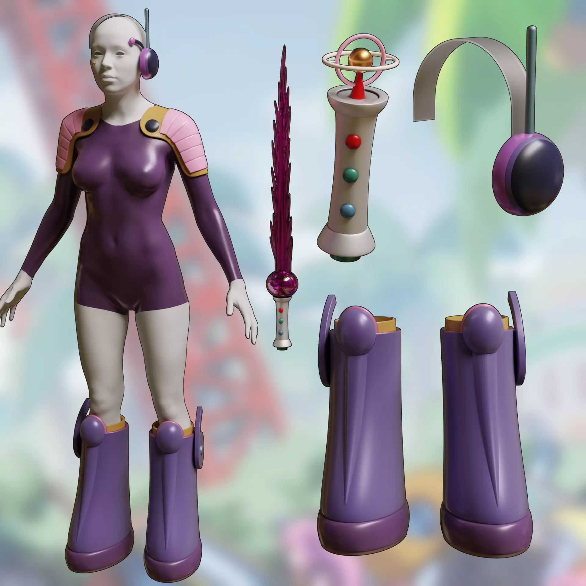 ONE PIECE JEWELRY BONNEY HEADPHONE  DOM BOOTS EGGHEAD COSPLAY 3D print model_0