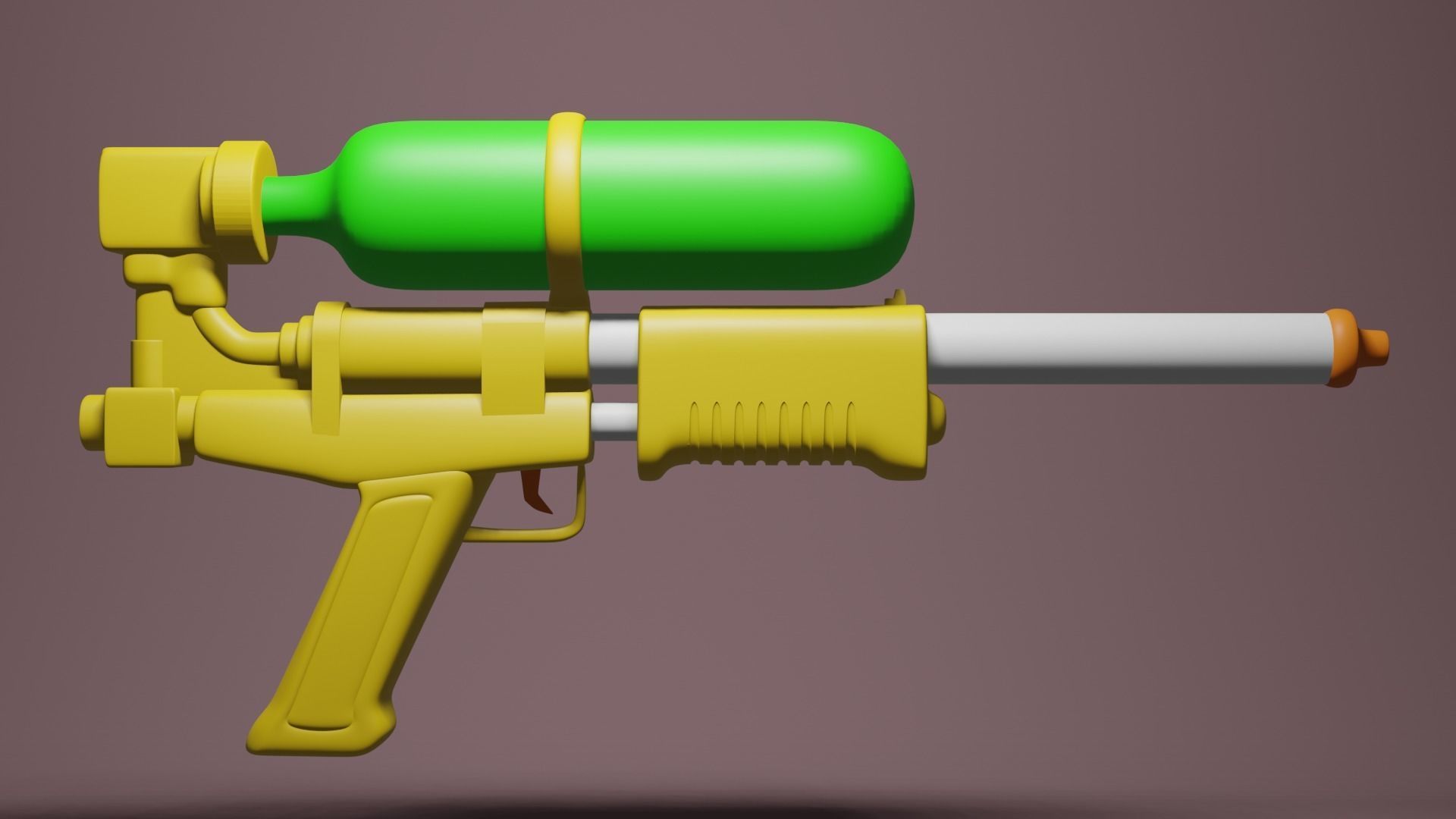 Water Gun Low-poly 3D model_3