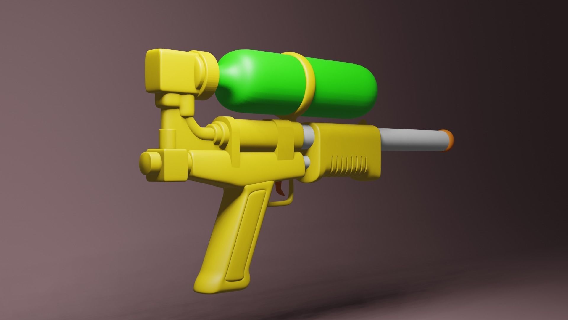 Water Gun Low-poly 3D model_1