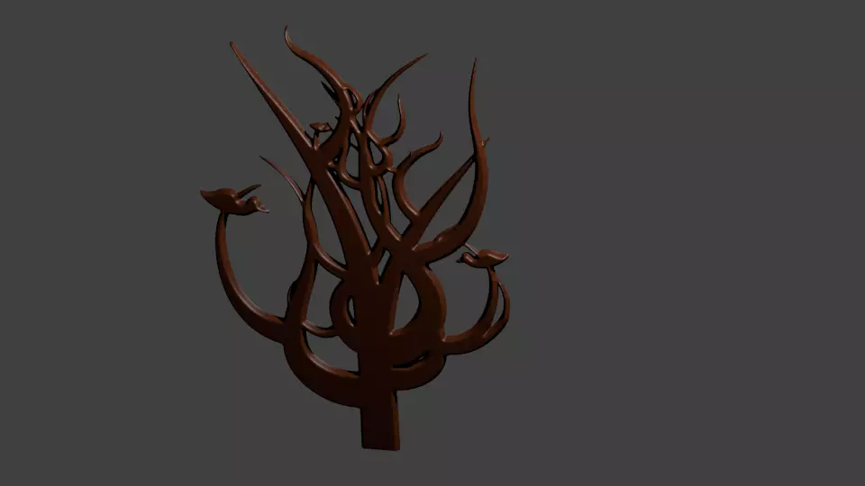 Wooden item for interior decoration 3D model_0