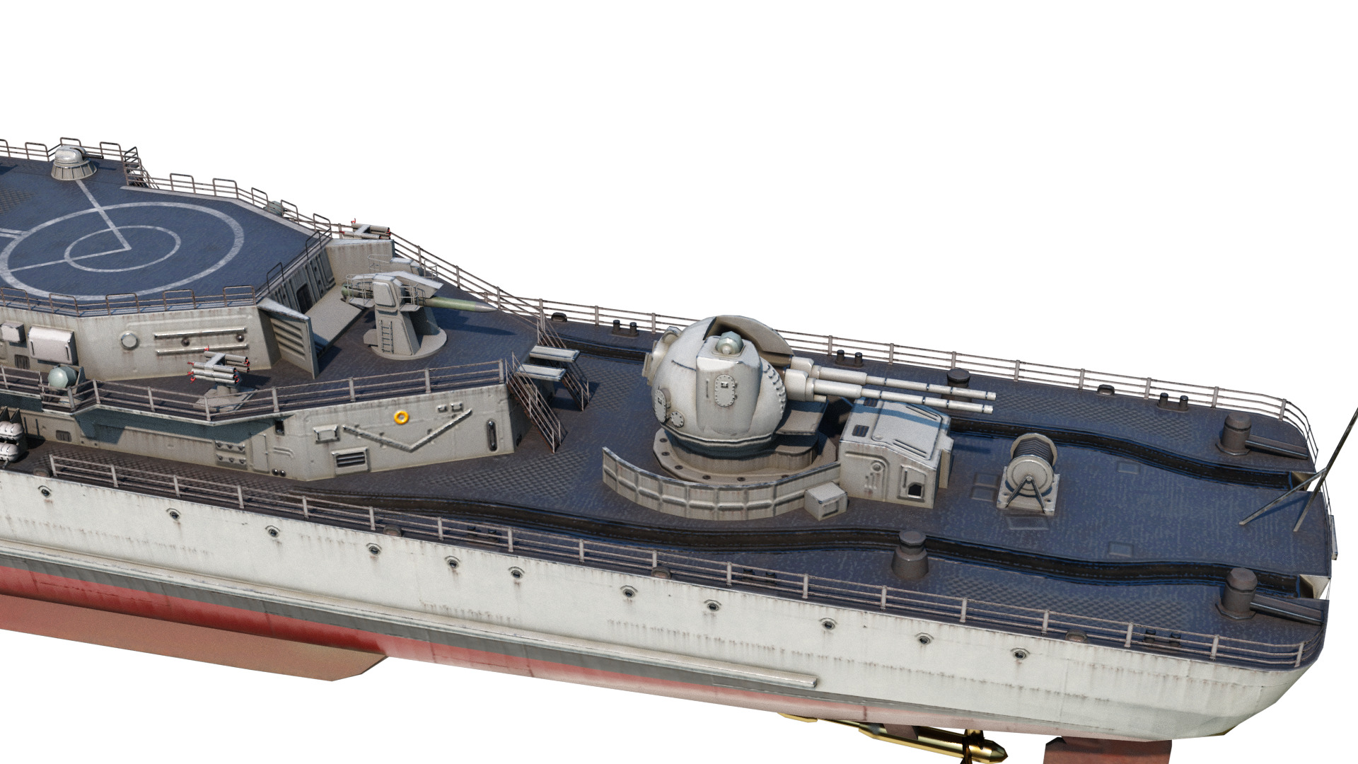 Hangzhou class destroyer DDG136 956EM Sovremenny class destroyer Low-poly 3D model_8