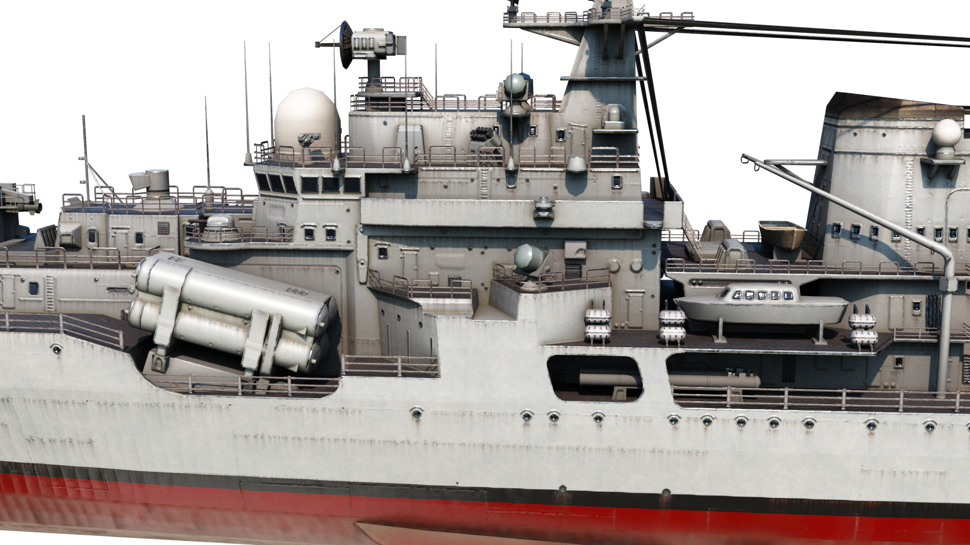 Hangzhou class destroyer DDG136 956EM Sovremenny class destroyer Low-poly 3D model_5