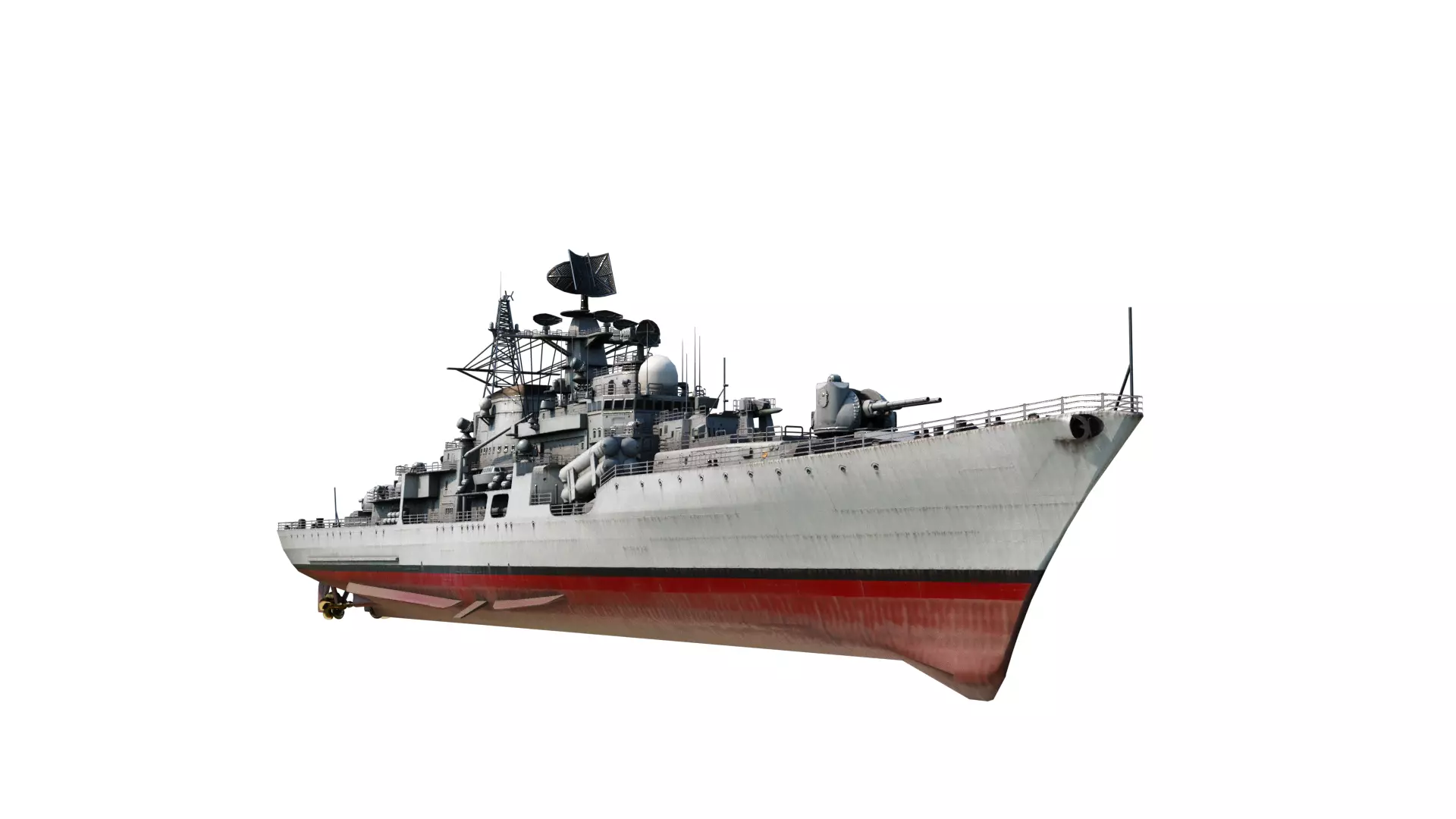 Hangzhou class destroyer DDG136 956EM Sovremenny class destroyer Low-poly 3D model_0