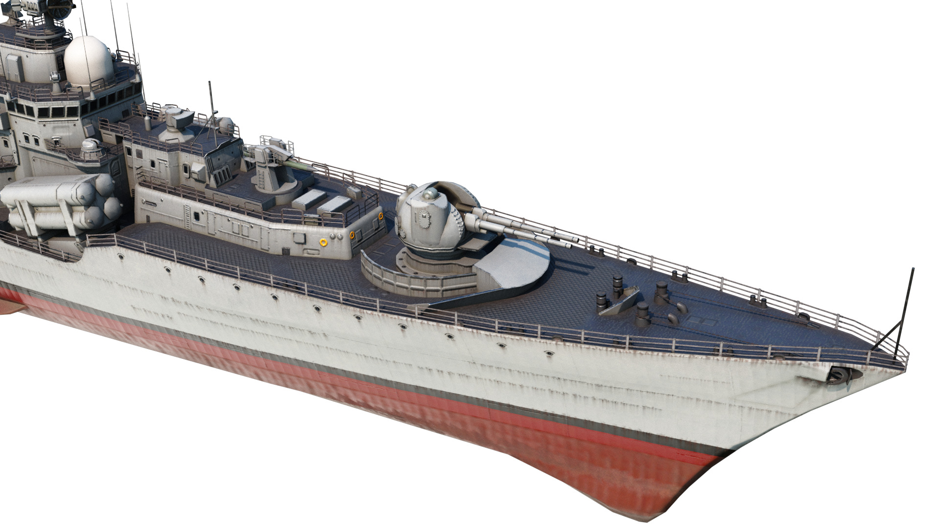 Hangzhou class destroyer DDG136 956EM Sovremenny class destroyer Low-poly 3D model_9