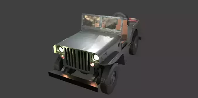 jeep retro low poly 3d