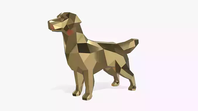 Golden Retriever 3D model for home design 