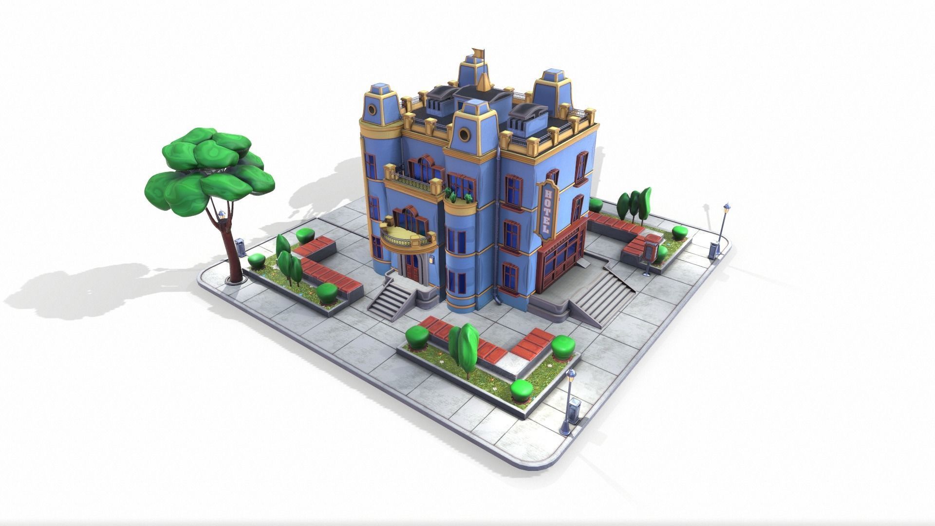 STYLIZED BUILDINGS PACK 3D model_5
