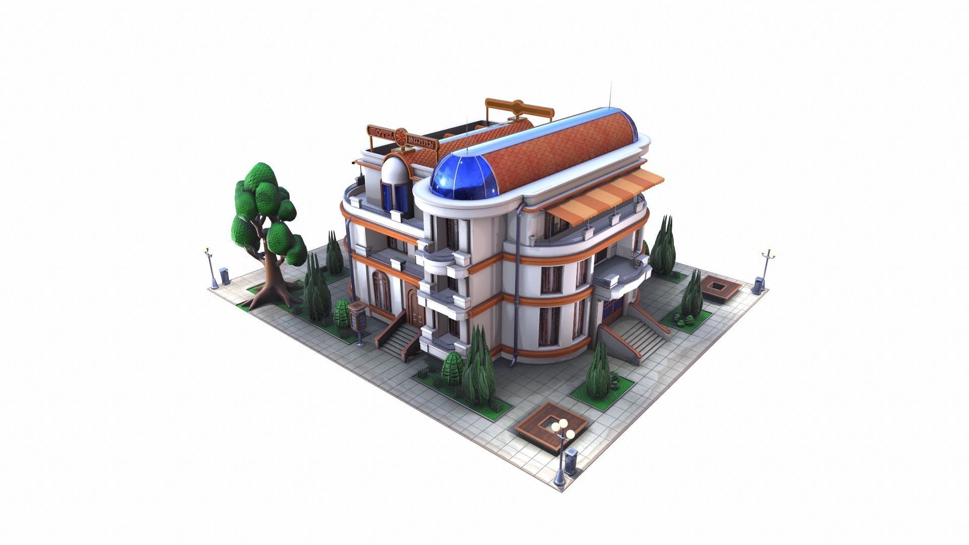 STYLIZED BUILDINGS PACK 3D model_11