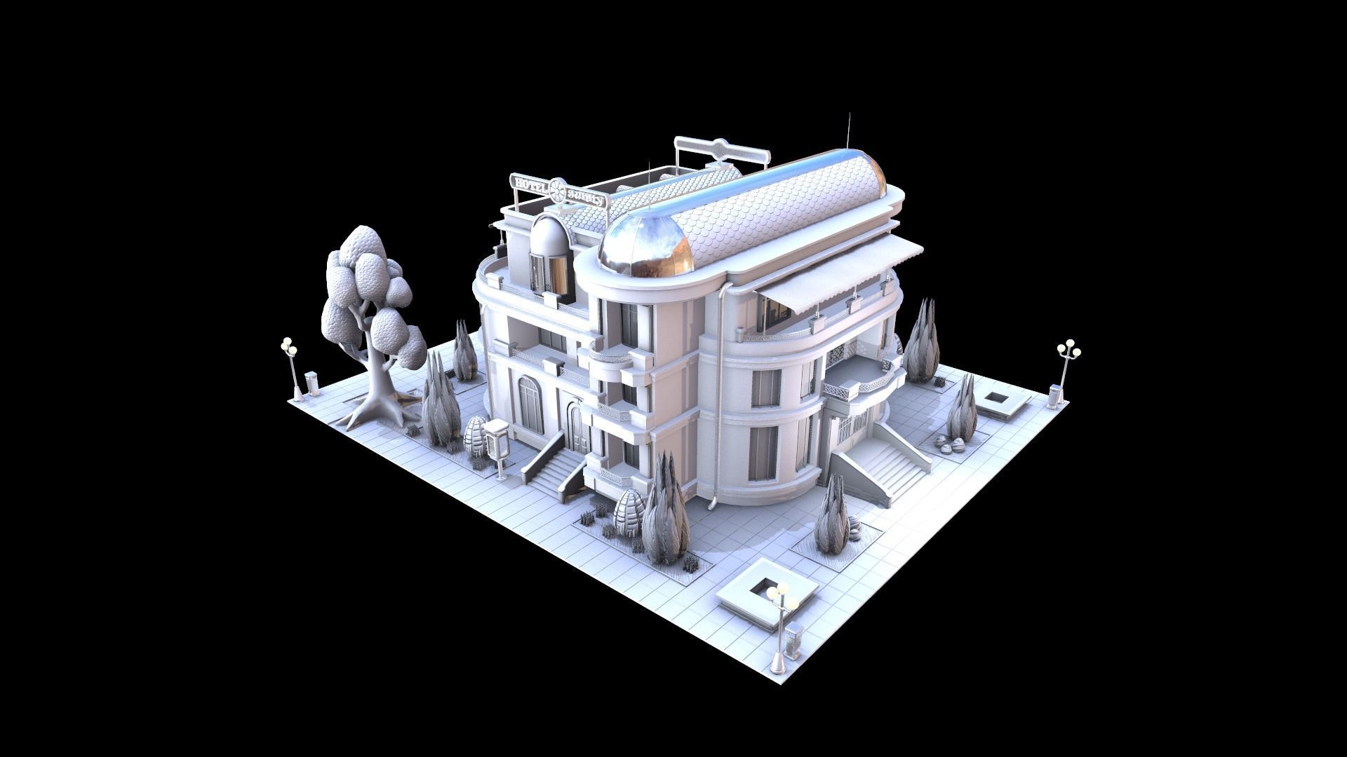 STYLIZED BUILDINGS PACK 3D model_12