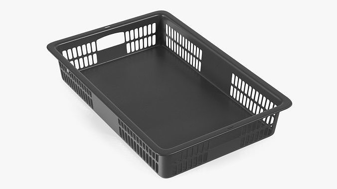 Plastic Basket Black 3D model