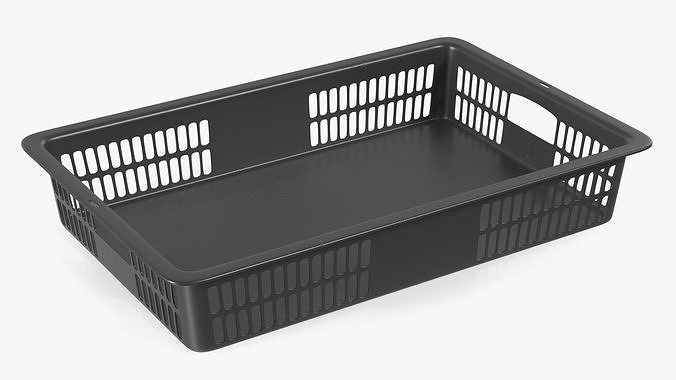 Plastic Basket Black 3D model 5