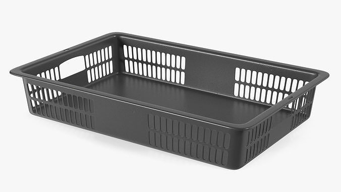 Plastic Basket Black 3D model 6