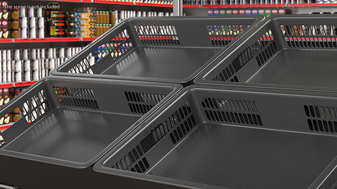 Plastic Basket Black 3D model 3
