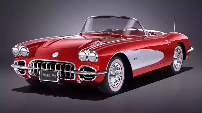 Chevrolet Corvette C1 CG 1958 LowPoly