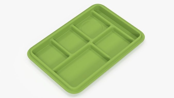 Compartment Meal Tray Green 3D model