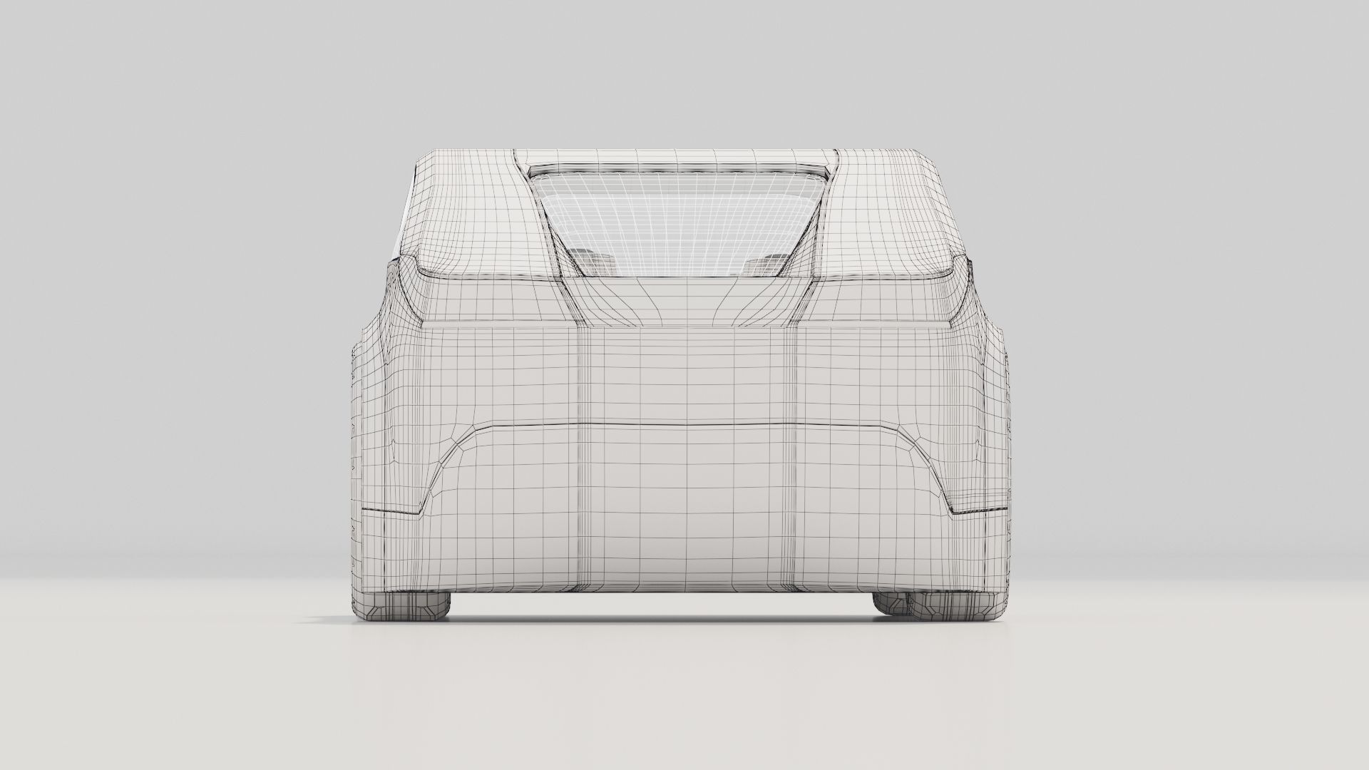 Self-driving car concept 3D with interior white 3D model_10