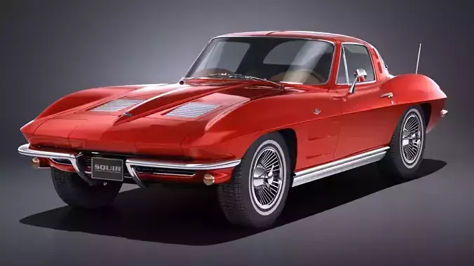 Chevrolet Corvette C2 CG 1963 LowPoly 3D model