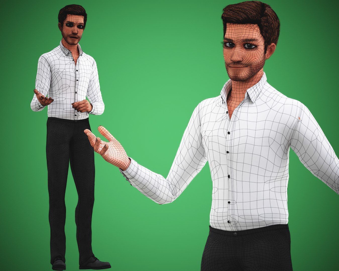 Game Stylized Cartoon Man 3d Model Low-poly 3D model_9