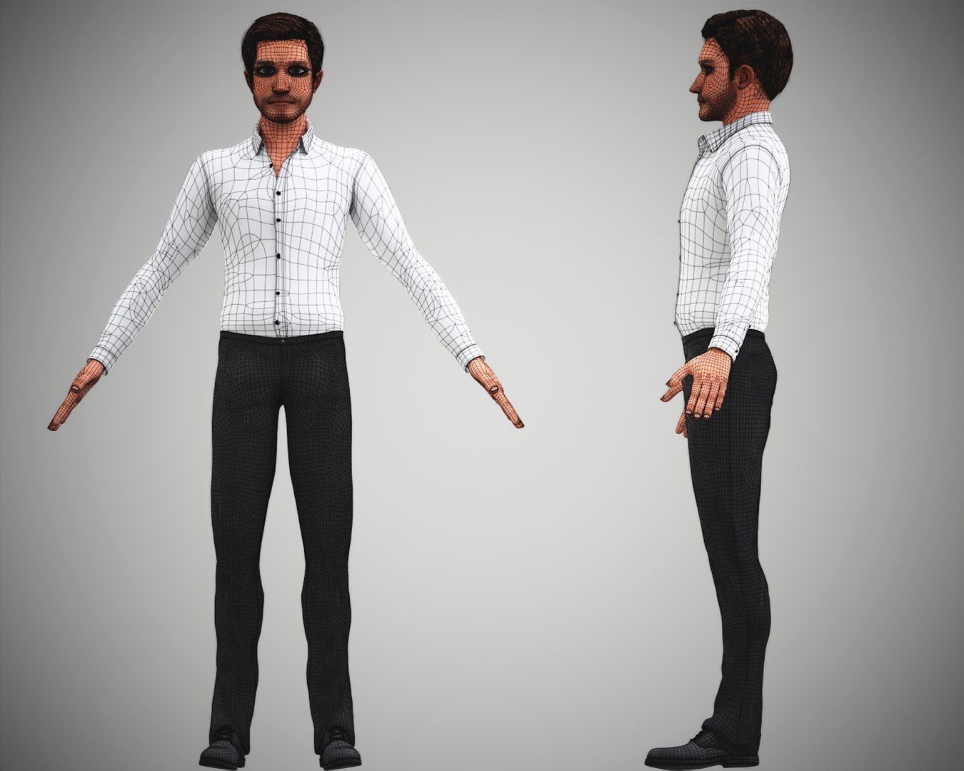 Game Stylized Cartoon Man 3d Model Low-poly 3D model_15