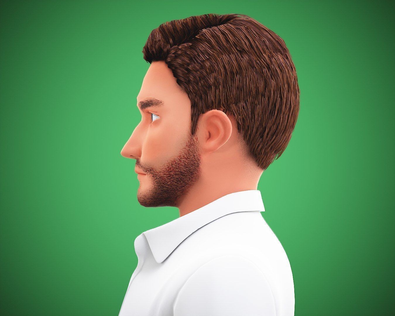 Game Stylized Cartoon Man 3d Model Low-poly 3D model_12