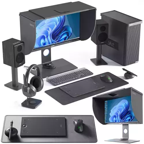 designer workspace set 01 3D model