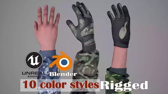 FPS Arms 05a Low-poly 3D model FPS Arms 05a Low-poly 3D model