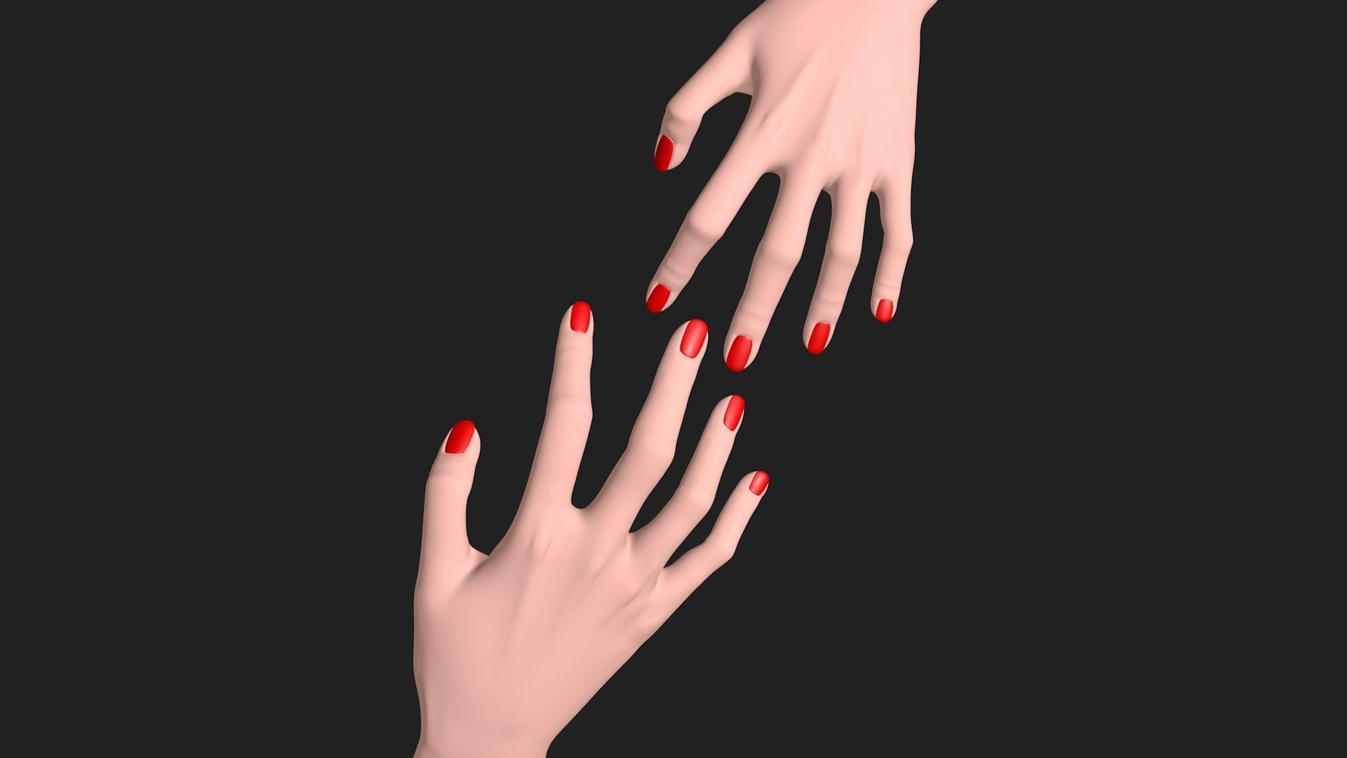 Womens hands  3D model_4