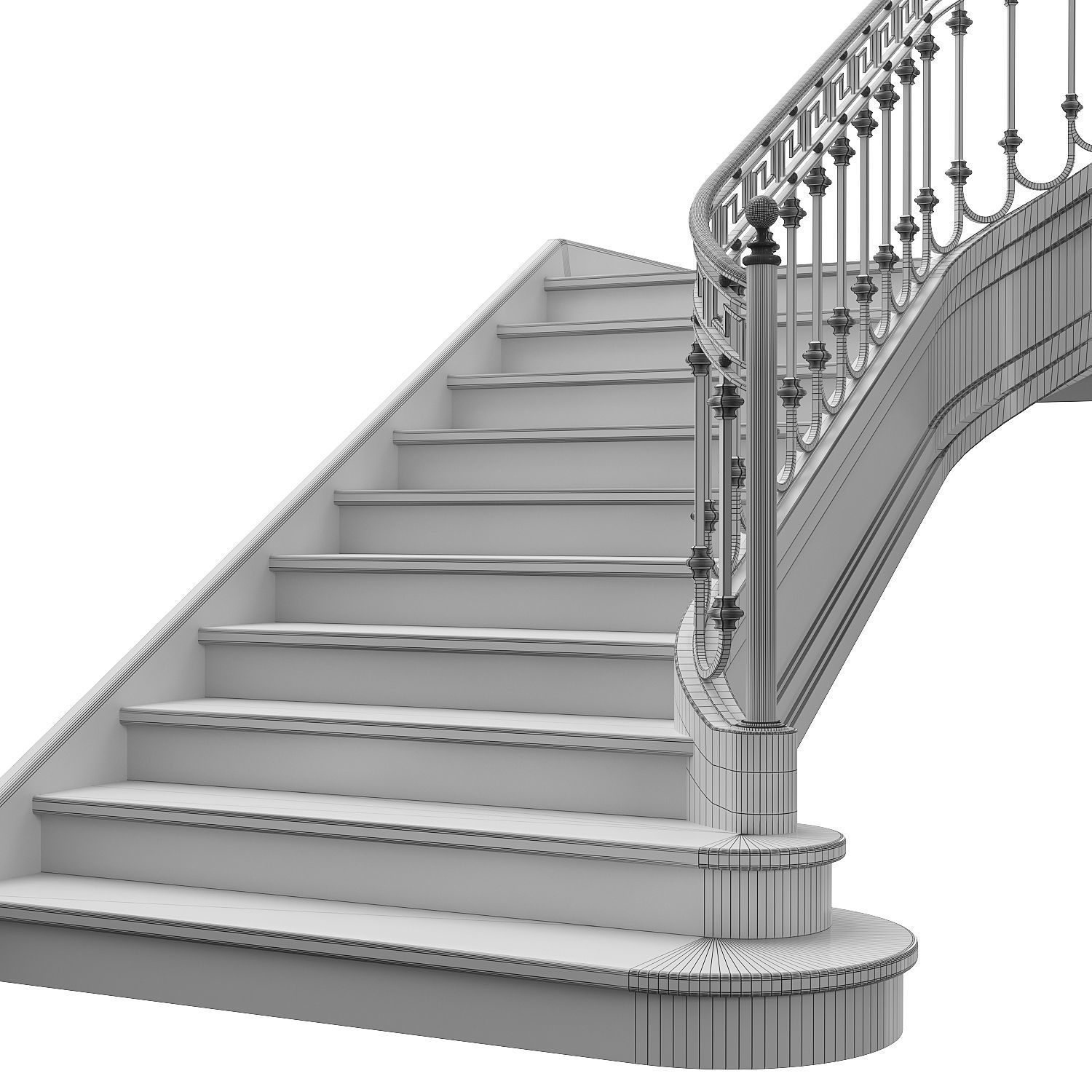 Neoclassical spiral staircase 3 3D model_5