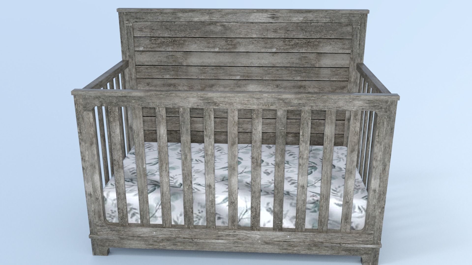Baby Crib Low-poly 3D model_1