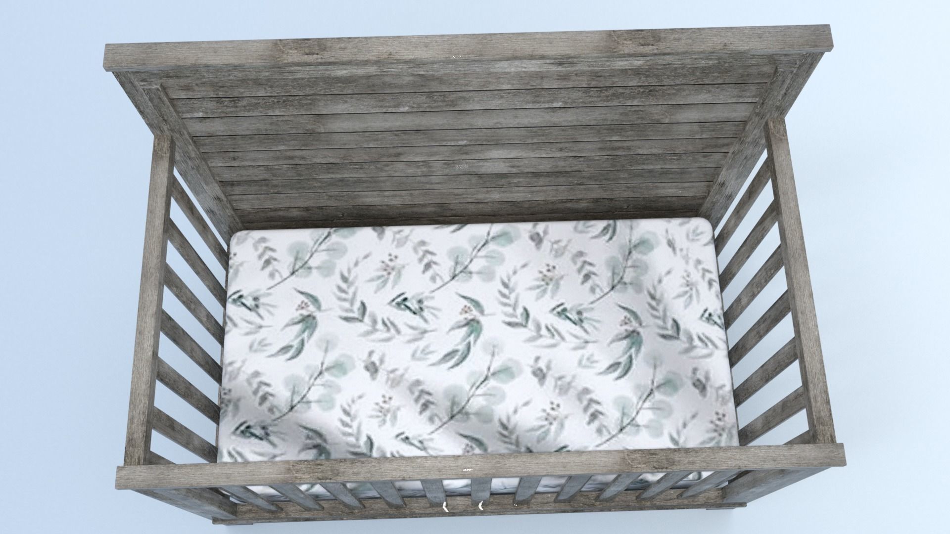 Baby Crib Low-poly 3D model_2