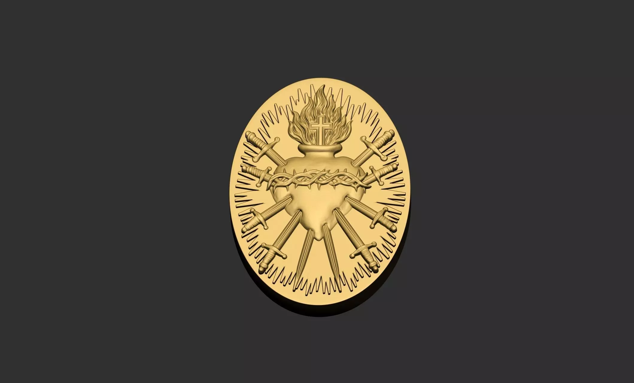 Heart Pendant 3D print model_16