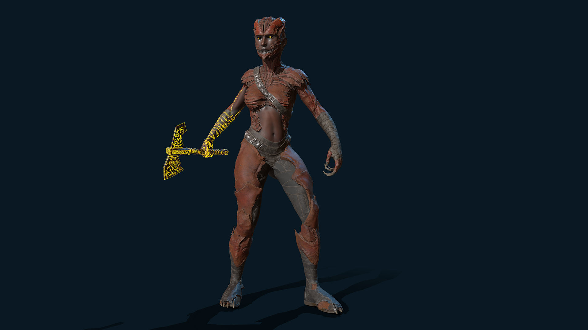 Demons 01 Low-poly 3D model_10